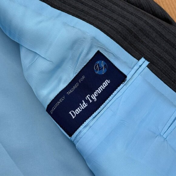 Tom James Royal Classic Suit 2pc Holland & Sherry Savile Row Striped 40L 32x33 - Picture 13 of 16